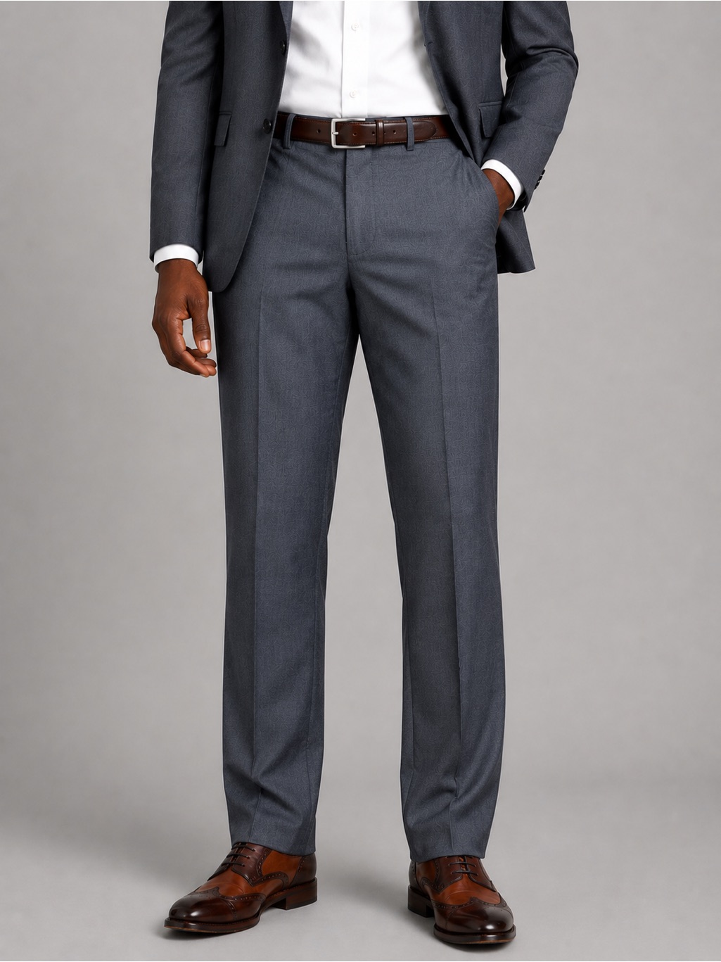 J.M. Haggar Men's 38x32 Premium Classic Fit Grey Dress Pants Slacks Gray